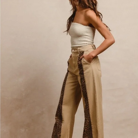 Bibi Leopard and Tan Jeans - Picture 2 of 4